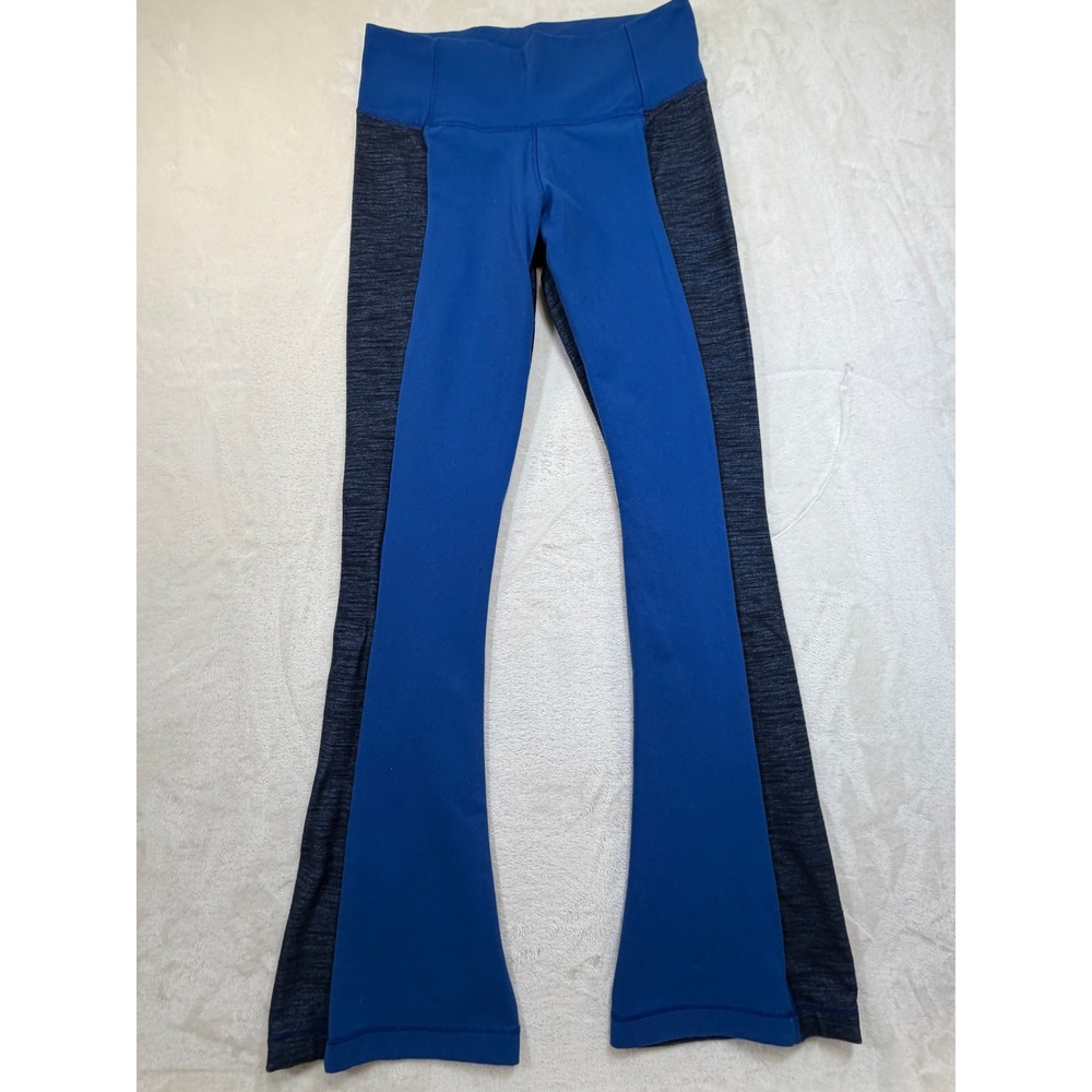 Lululemon Blue Space Dye Barre Pulse Flare Yoga Pants Womens 10 Excellent